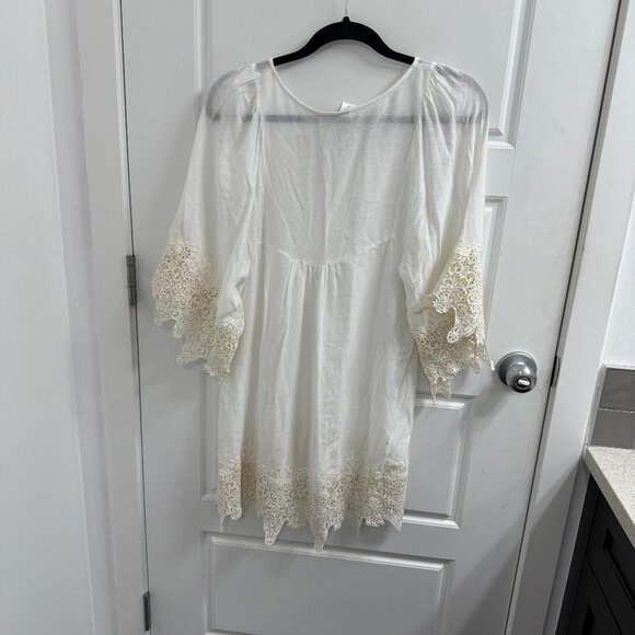 L*Space White and Cream Swim Coverup - Picture 2 of 3
